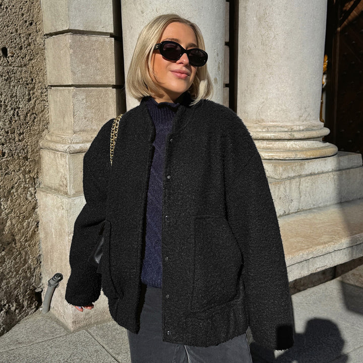 Kvinnors Överstor Fleecejacka med Knäppning Mirla-Eva Jonsson
