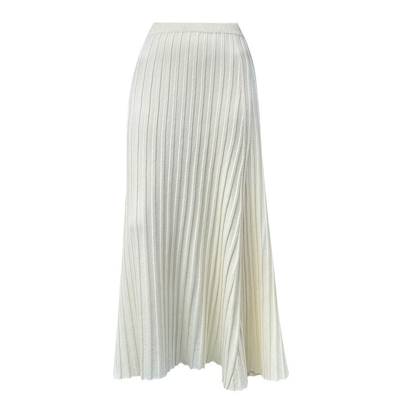 Kvinnors Plisserad Maxi Kjol med Elegant Ribbad Struktur Mirla-Eva Jonsson