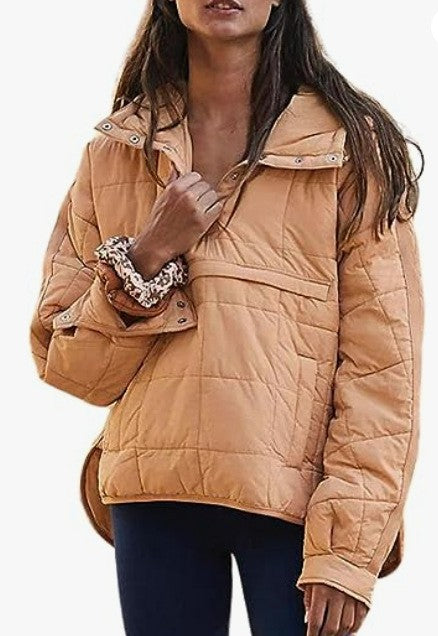 Kvinnors Plus Size Vadderad Jacka med Huva Mirla-Eva Jonsson