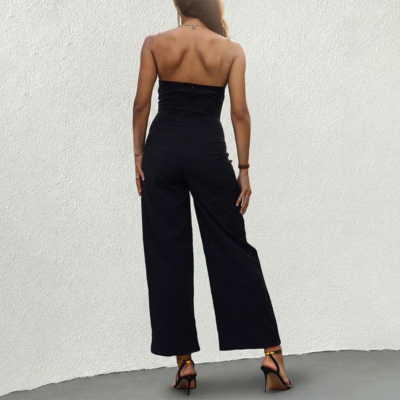 Kvinnors Rygglös Heloverall med Bred Ben och Elegant Bröstaccentuering Mirla-Eva Jonsson