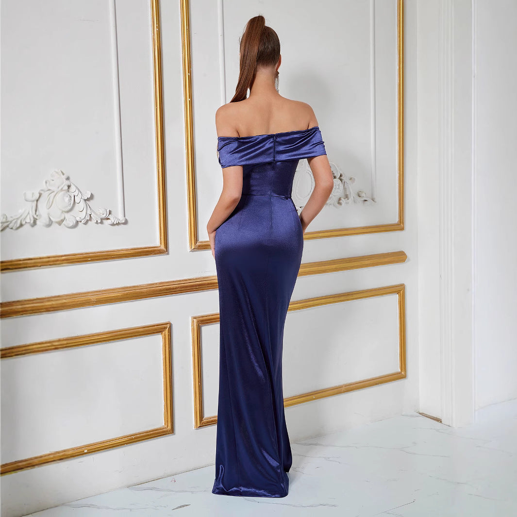 Kvinnors Sexig Partykjol med Off-Shoulder Design och Elegant Slits Mirla-Eva Jonsson