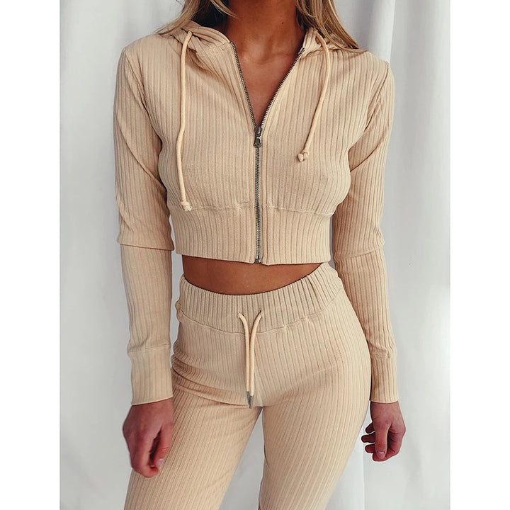 Kvinnors Sportiga Crop Top och Leggings Set Mirla-Eva Jonsson
