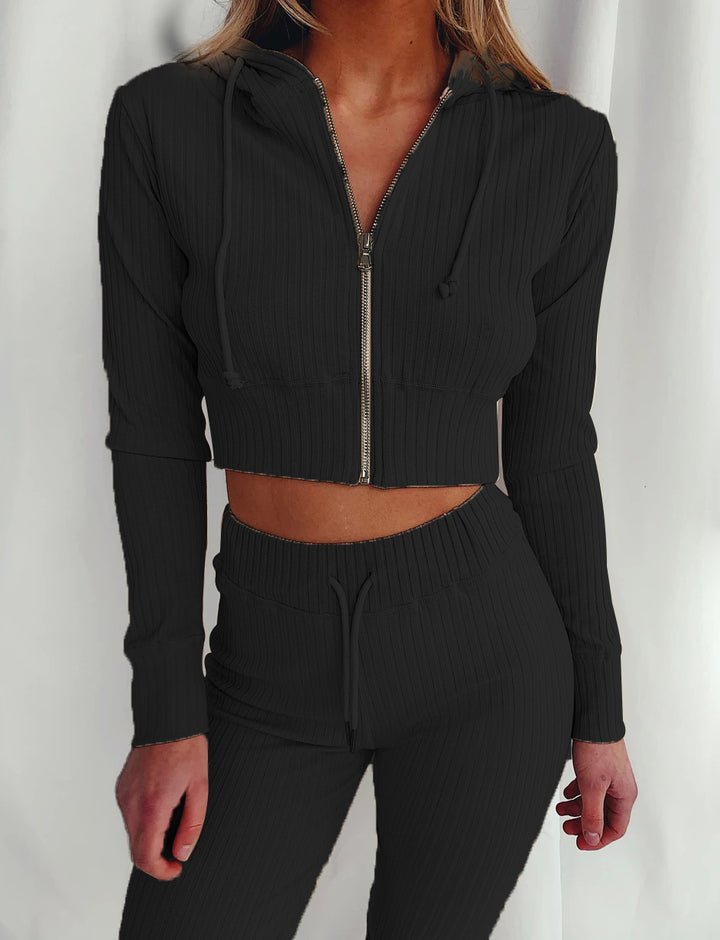 Kvinnors Sportiga Crop Top och Leggings Set Mirla-Eva Jonsson
