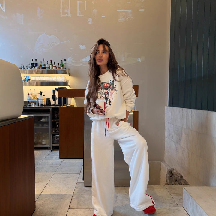 Kvinnors Sportiga Lounge Set med Bekväm Troja och Löst Byxor Mirla-Eva Jonsson