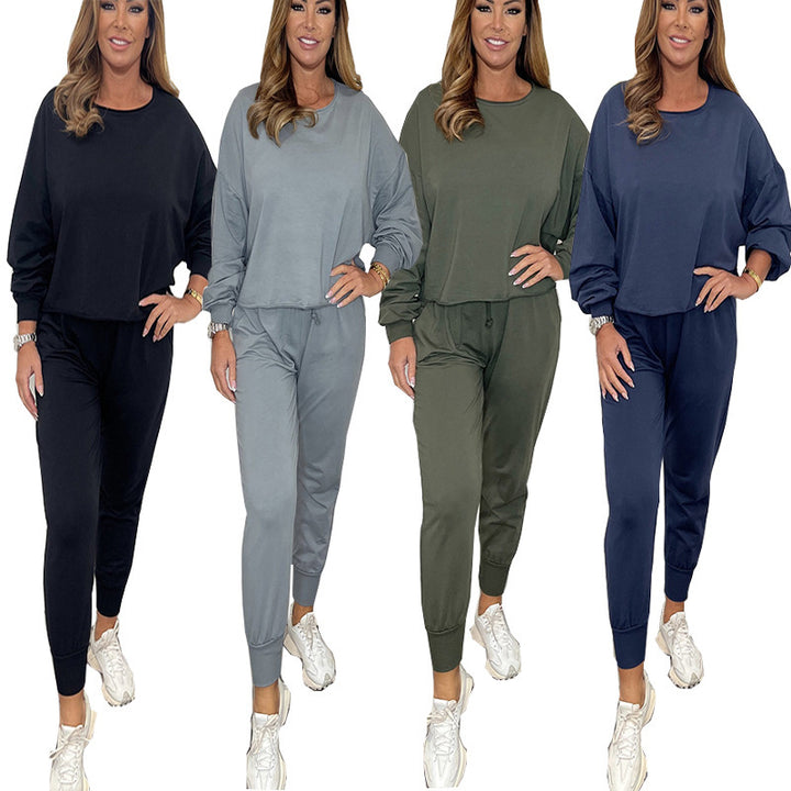 Kvinnors Sportiga Lounge Set med Lös Passform och Elastisk Midja Mirla-Eva Jonsson
