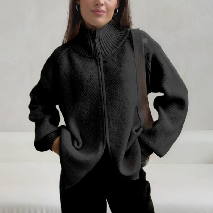 Kvinnors Stående Krage Cardigan med Dragkedja Mirla-Eva Jonsson