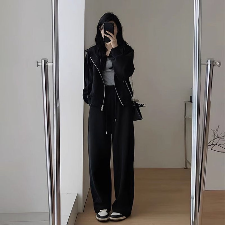 Kvinnors Stort Oversized Fritids Hoodie Set med Djup Urringning och Avslappnade Byxor Mirla-Eva Jonsson