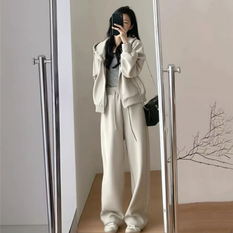 Kvinnors Stort Oversized Fritids Hoodie Set med Djup Urringning och Avslappnade Byxor Mirla-Eva Jonsson