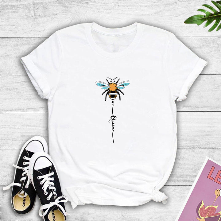 Kvinnors T-shirt med kreativt bi-design Mirla-Eva Jonsson