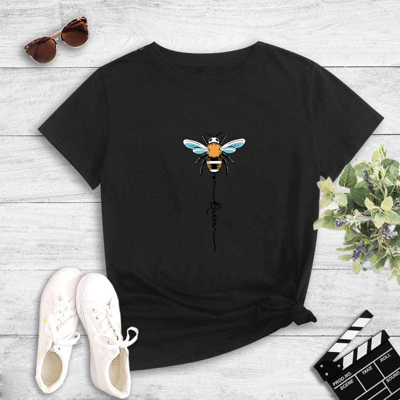 Kvinnors T-shirt med kreativt bi-design Mirla-Eva Jonsson