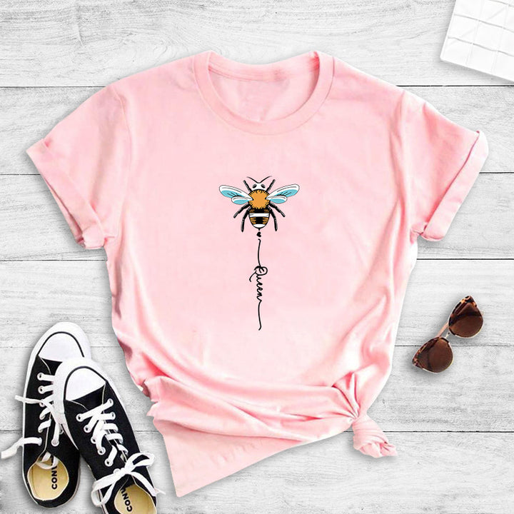Kvinnors T-shirt med kreativt bi-design Mirla-Eva Jonsson