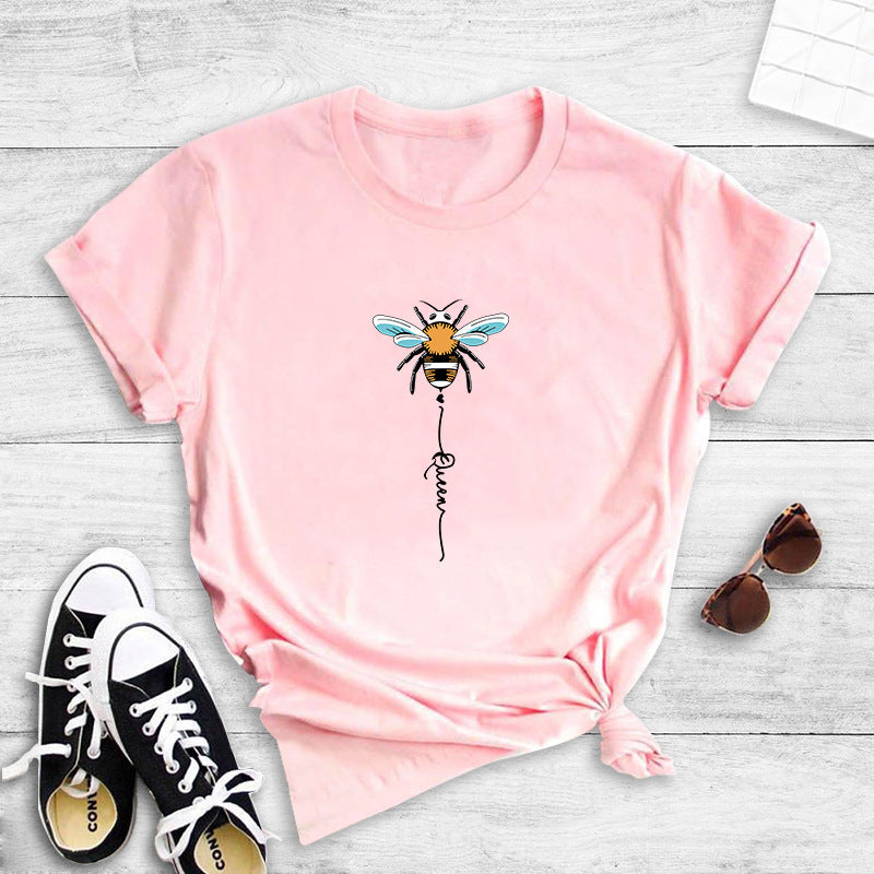 Kvinnors T-shirt med kreativt bi-design Mirla-Eva Jonsson
