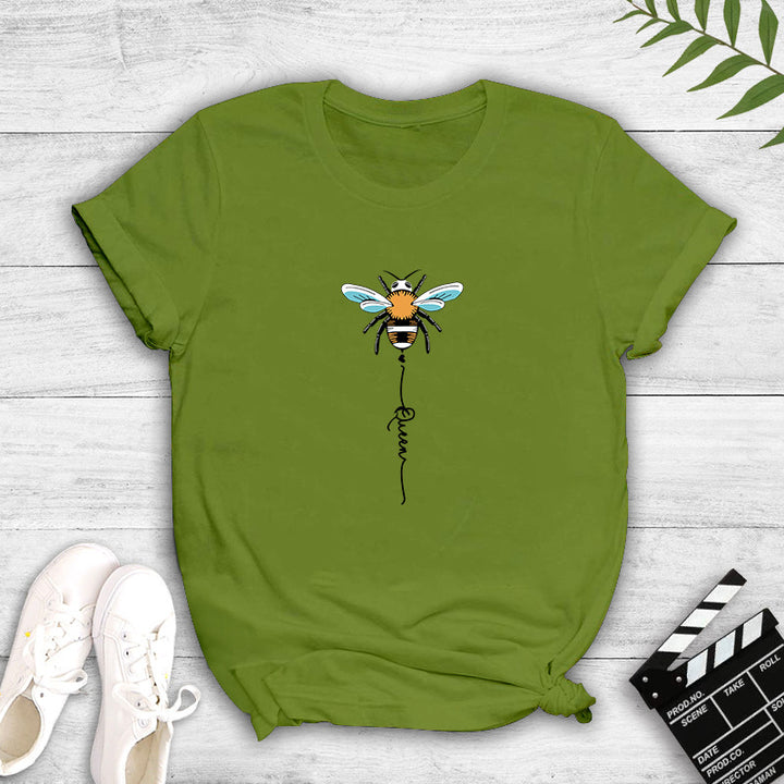 Kvinnors T-shirt med kreativt bi-design Mirla-Eva Jonsson