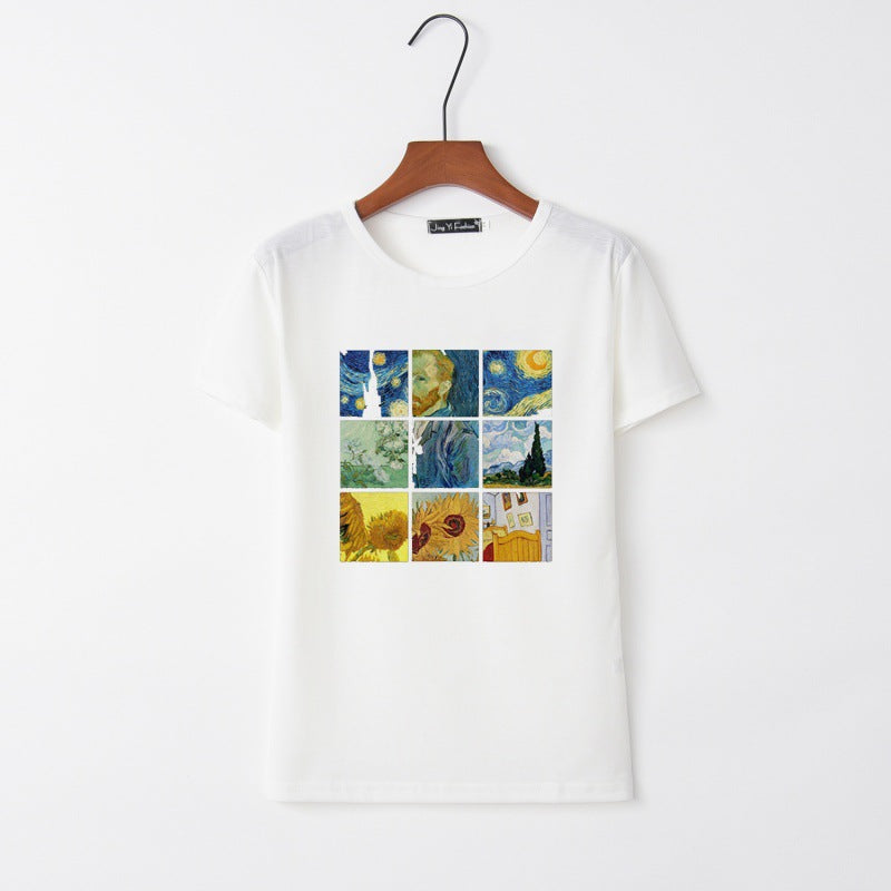 Kvinnors T-shirt med kreativt konsttryck Mirla-Eva Jonsson