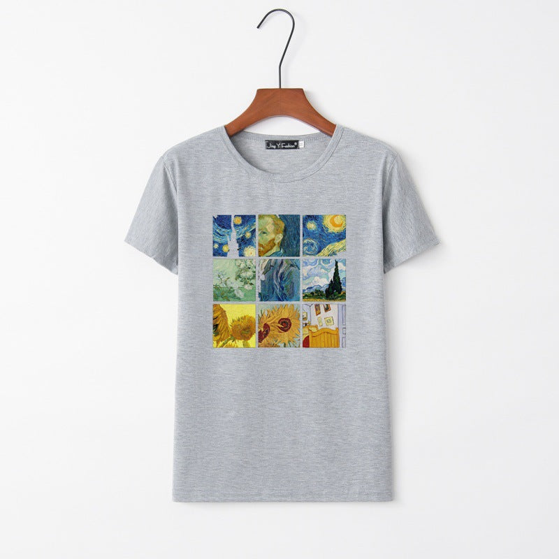 Kvinnors T-shirt med kreativt konsttryck Mirla-Eva Jonsson