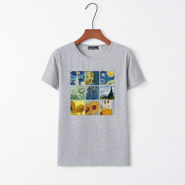 Kvinnors T-shirt med kreativt konsttryck Mirla-Eva Jonsson