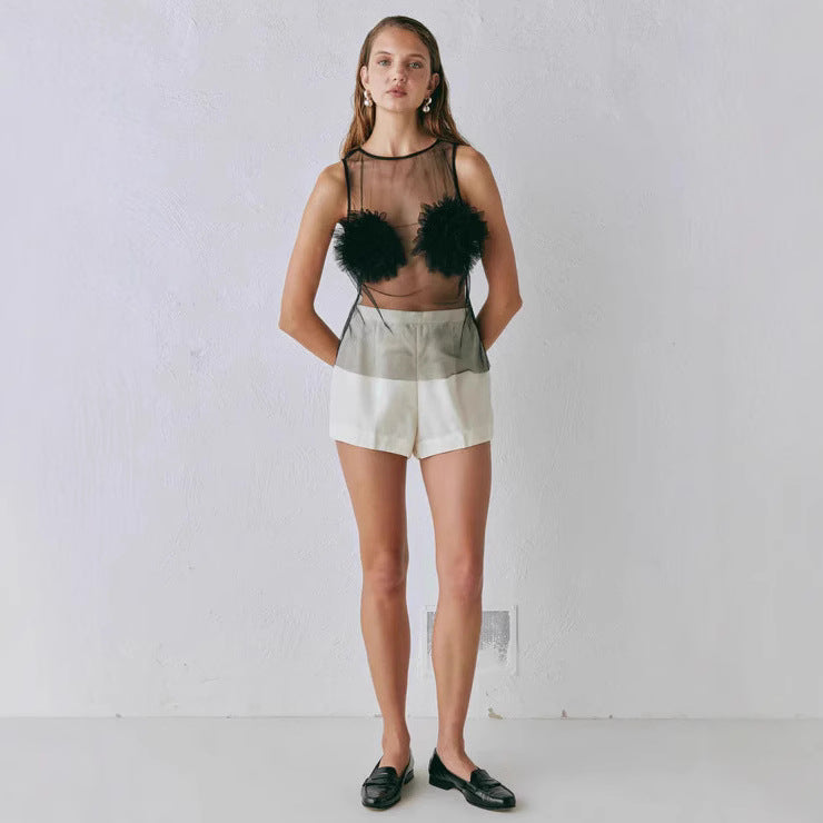Kvinnors Transparent Blus med Voluminösa Rynkor Mirla-Eva Jonsson