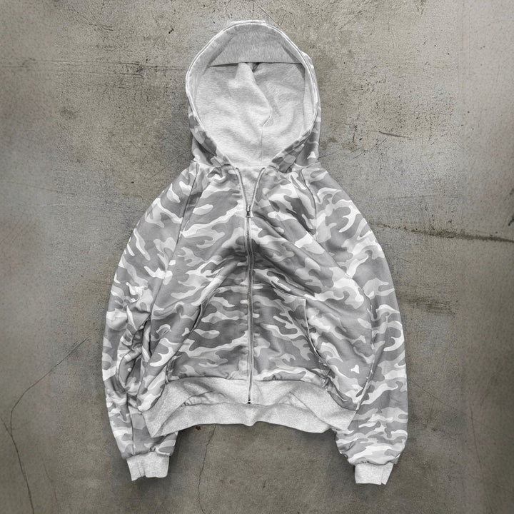 Kvinnors Urban Hooded Sweatshirt med Kamouflage Mönster och Breda Manschetter Mirla-Eva Jonsson