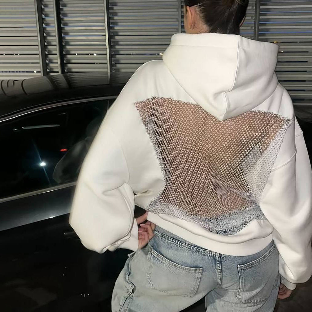Kvinnors Urban Hoodie med Mesh Detaljer Mirla-Eva Jonsson