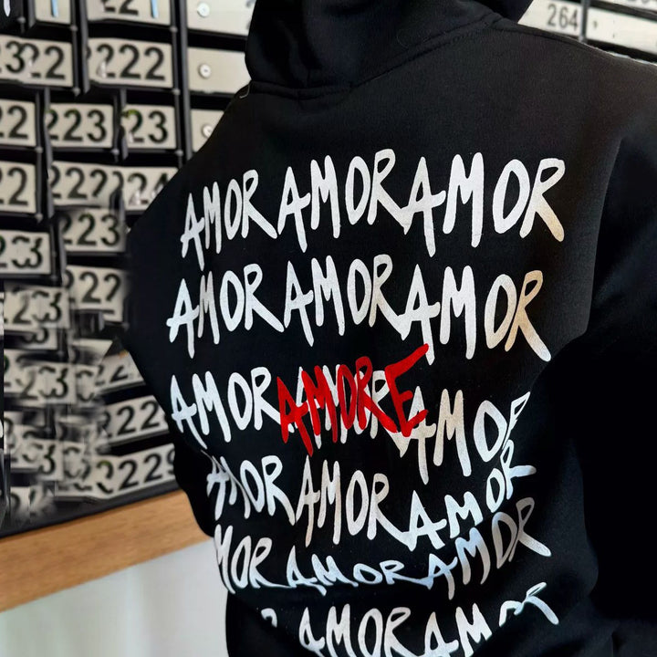 Kvinnors Urban Hoodie med slående bokstäver Mirla-Eva Jonsson