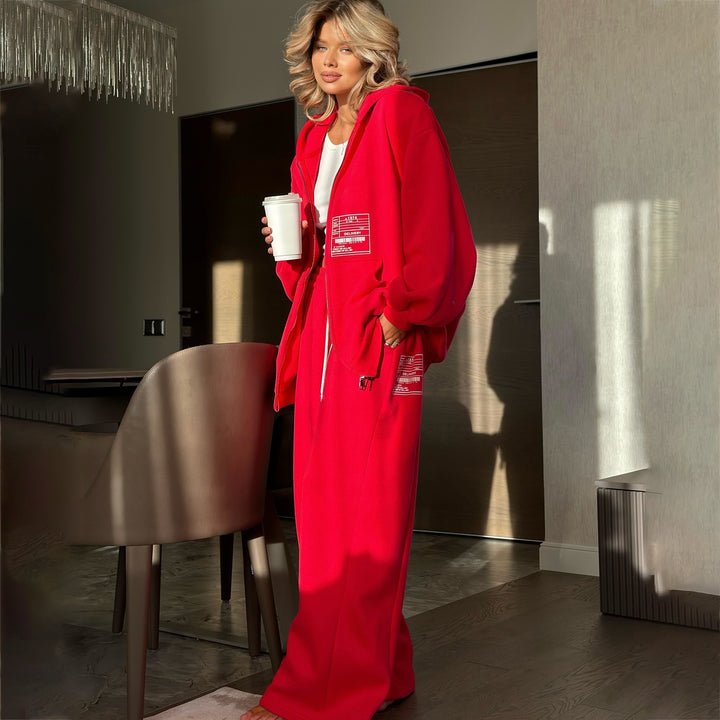 Kvinnors Urban Sweat Tracksuit med Avslappnad Huva Jacka Mirla-Eva Jonsson