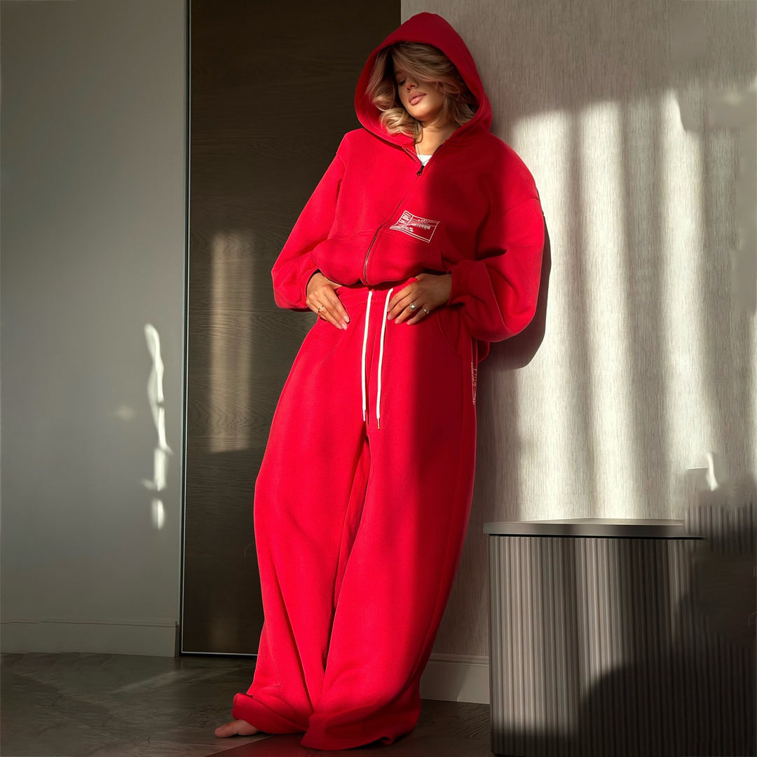 Kvinnors Urban Sweat Tracksuit med Avslappnad Huva Jacka Mirla-Eva Jonsson