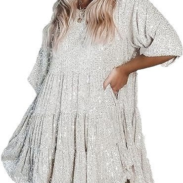 Kvinnors aftonklänning med glittrande paljetter Mirla-Eva Jonsson