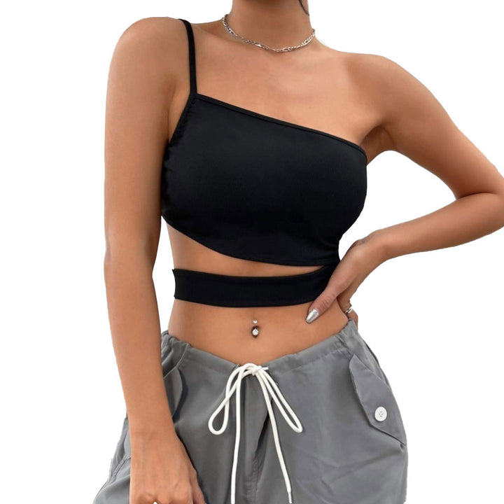 Kvinnors asymmetrisk crop top med smal midjeband och utan axelband design Mirla-Eva Jonsson