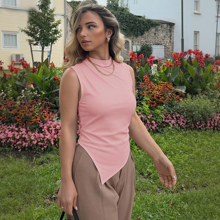Kvinnors asymmetrisk linne med elegant draperingsdesign Mirla-Eva Jonsson