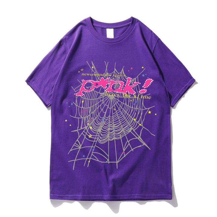 Kvinnors avslappnad T-shirt med kreativt spindelnetsdesign Mirla-Eva Jonsson