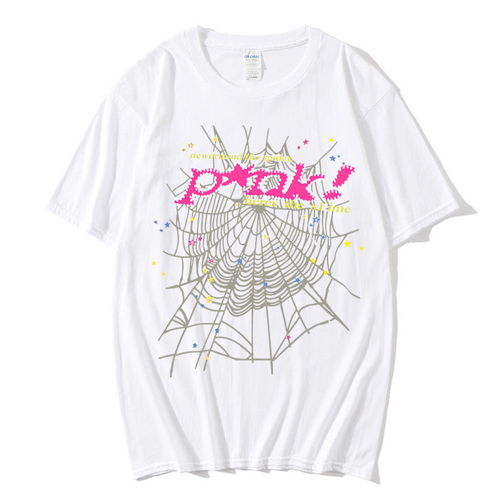 Kvinnors avslappnad T-shirt med kreativt spindelnetsdesign Mirla-Eva Jonsson