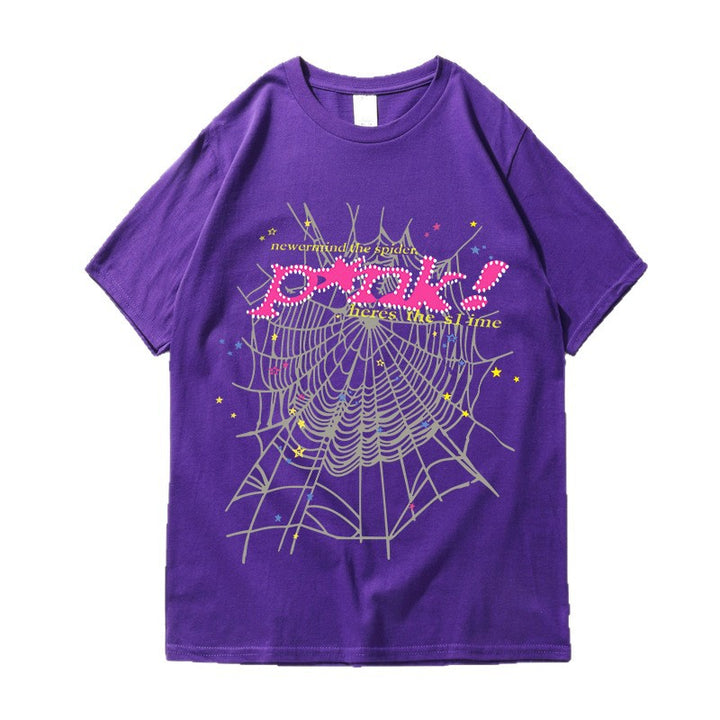 Kvinnors avslappnad T-shirt med kreativt spindelnetsdesign Mirla-Eva Jonsson