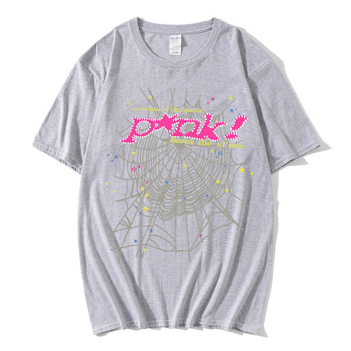 Kvinnors avslappnad T-shirt med kreativt spindelnetsdesign Mirla-Eva Jonsson