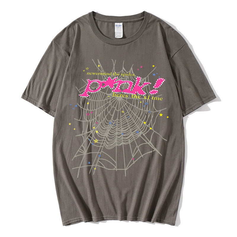 Kvinnors avslappnad T-shirt med kreativt spindelnetsdesign Mirla-Eva Jonsson