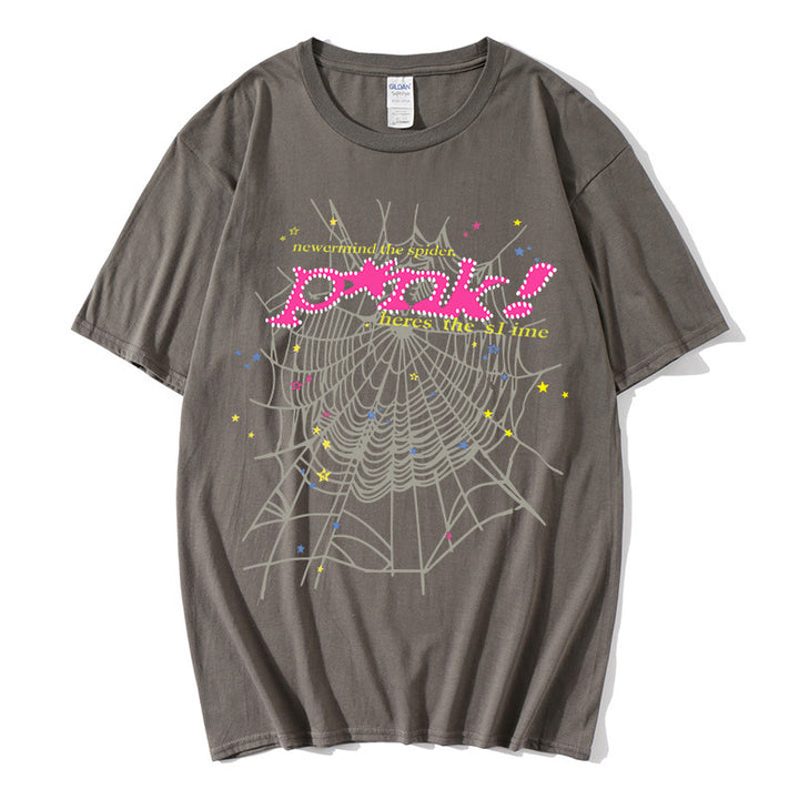 Kvinnors avslappnad T-shirt med kreativt spindelnetsdesign Mirla-Eva Jonsson