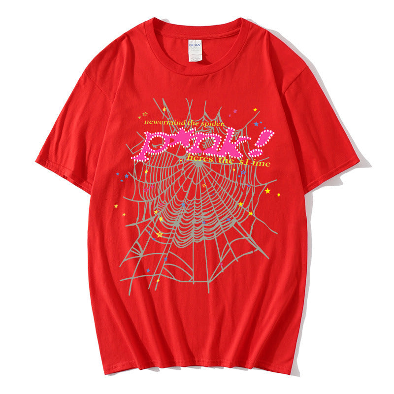 Kvinnors avslappnad T-shirt med kreativt spindelnetsdesign Mirla-Eva Jonsson