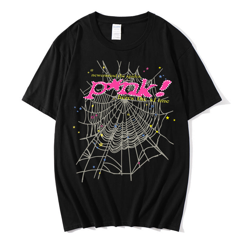 Kvinnors avslappnad T-shirt med kreativt spindelnetsdesign Mirla-Eva Jonsson