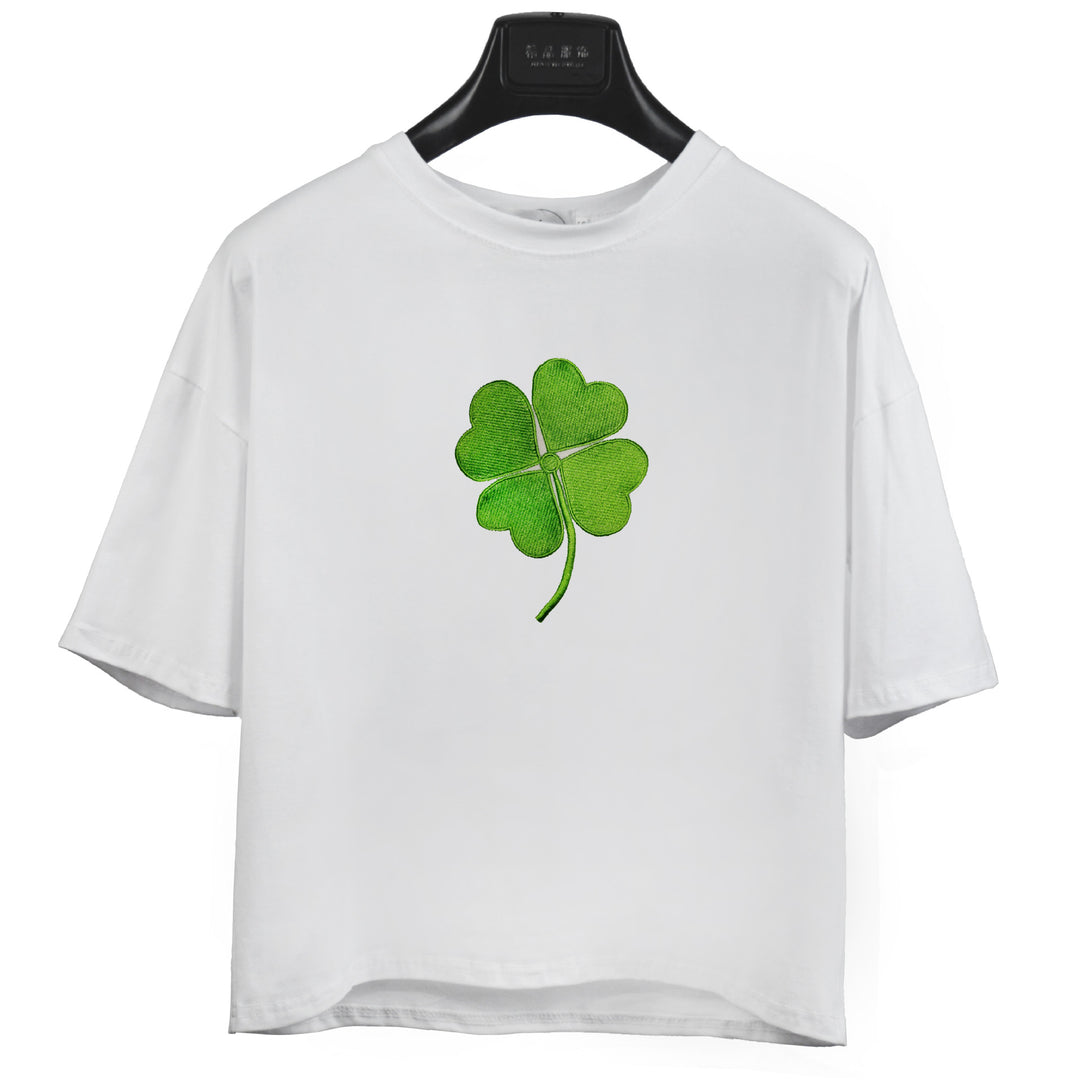 Kvinnors avslappnad T-shirt med sött katt- och växtdesign Mirla-Eva Jonsson