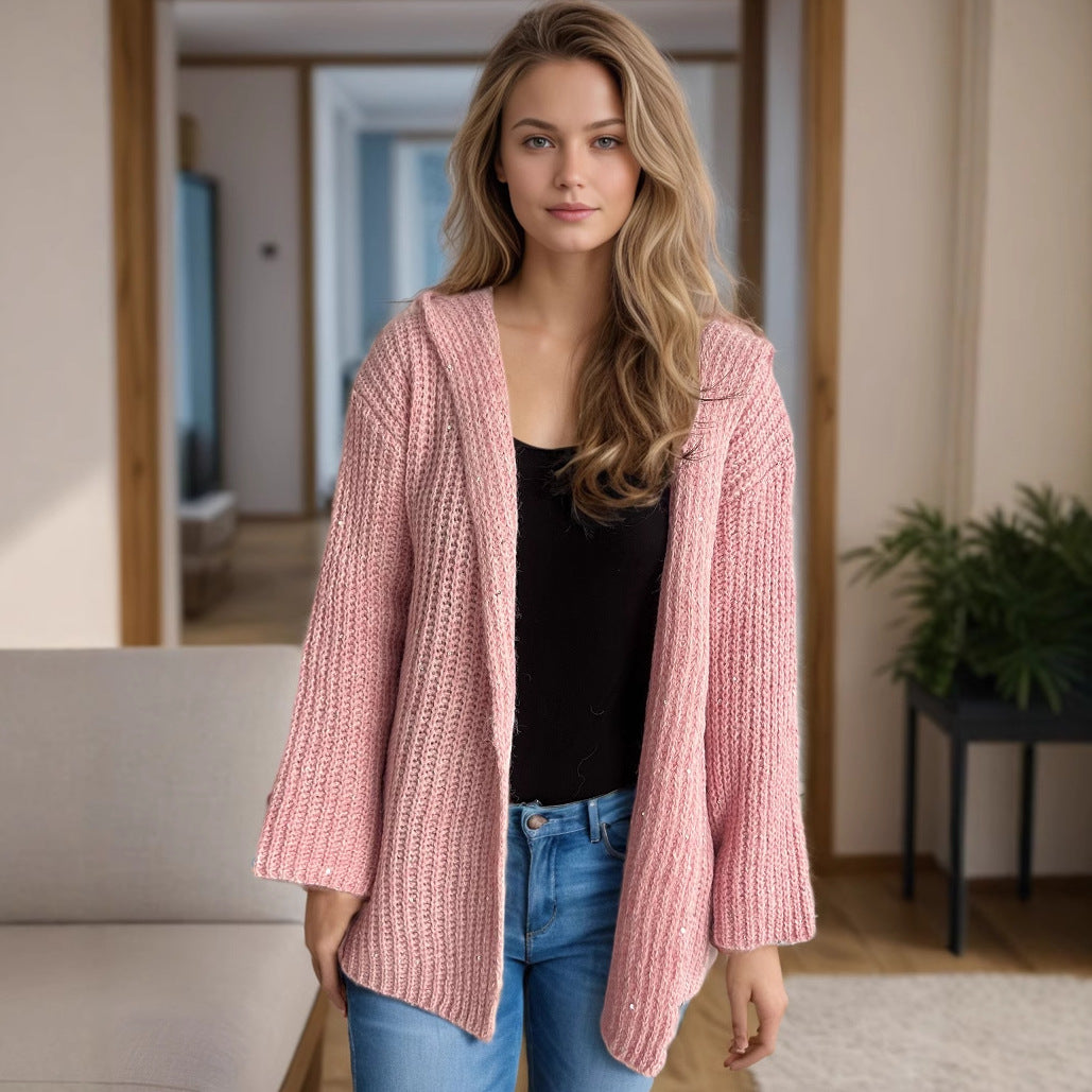Kvinnors avslappnad cardigan med öppen front och lösa ärmar Mirla-Eva Jonsson