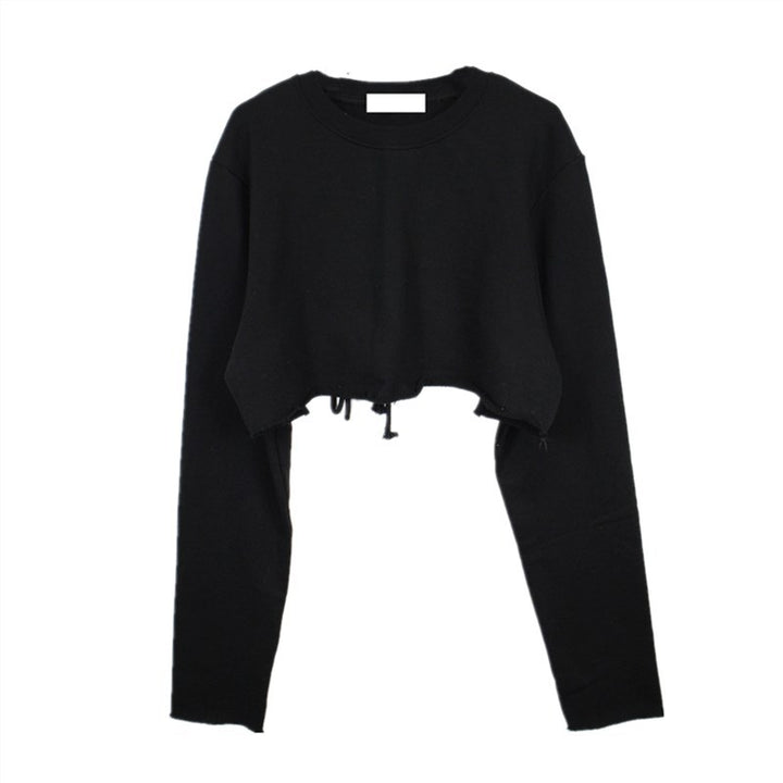 Kvinnors avslappnad crop sweatshirt med justerbar dragsko Mirla-Eva Jonsson