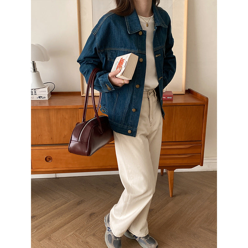 Kvinnors avslappnad denimjacka i oversized stil Mirla-Eva Jonsson