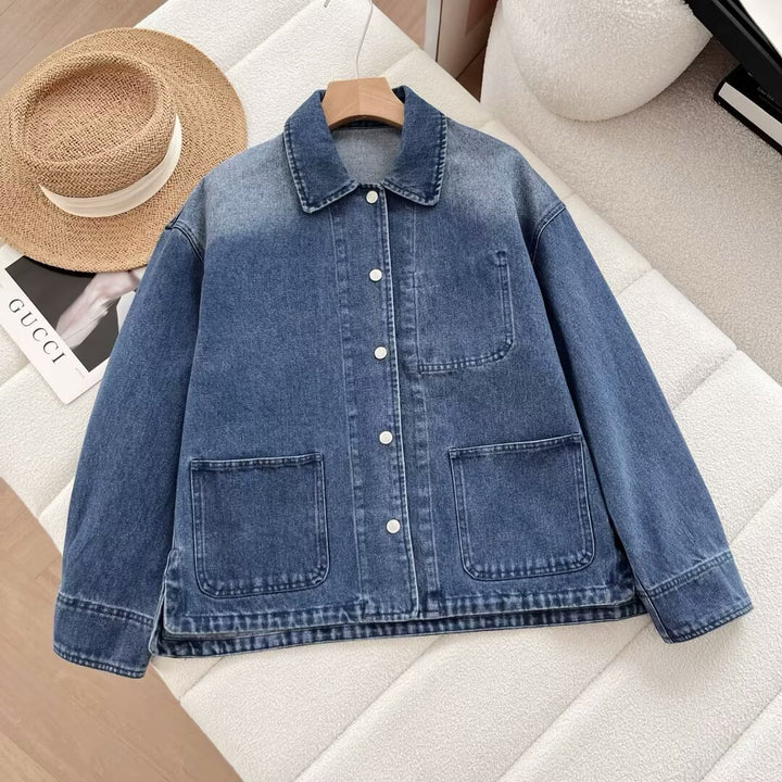 Kvinnors avslappnad denimjacka med moderna fickor Mirla-Eva Jonsson