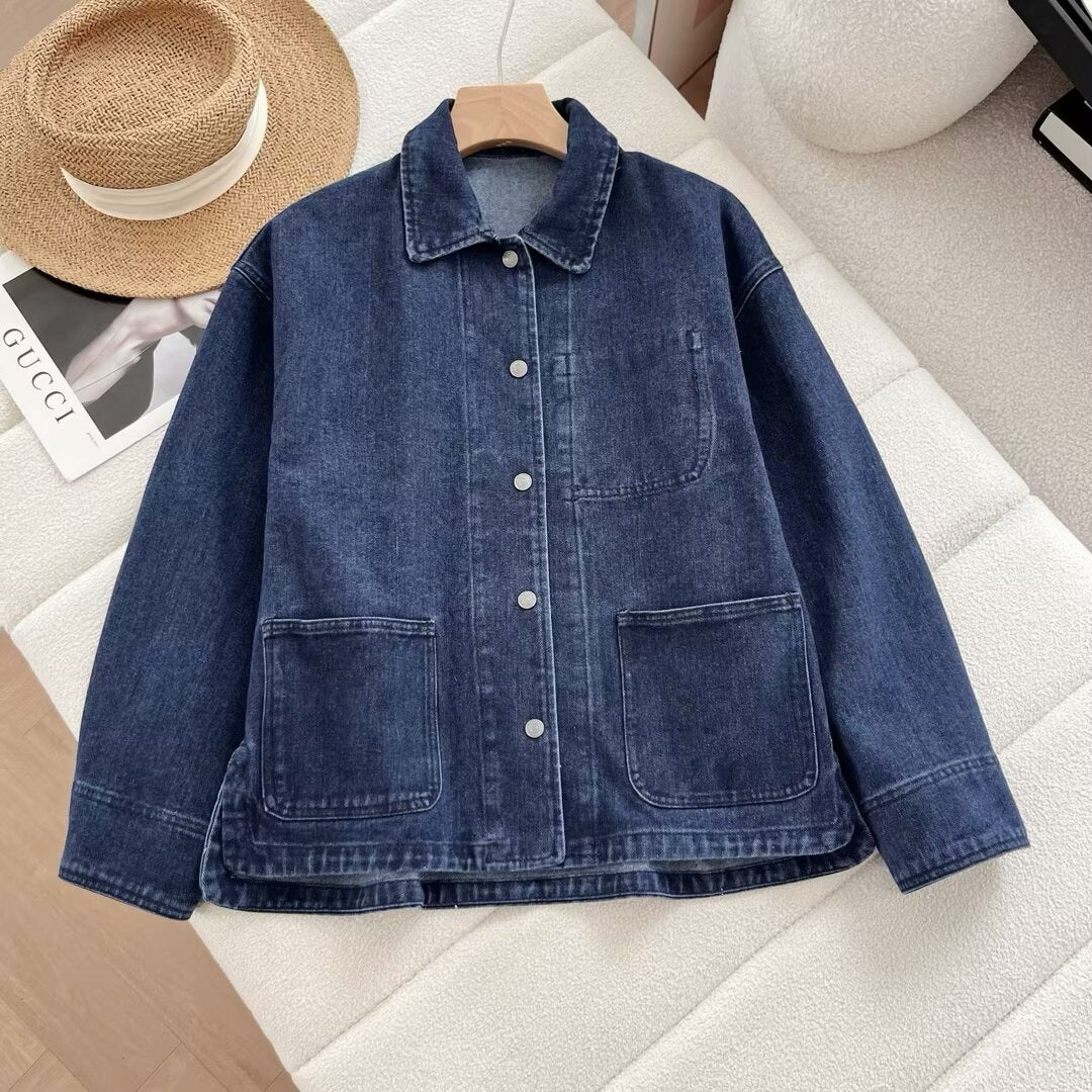 Kvinnors avslappnad denimjacka med moderna fickor Mirla-Eva Jonsson