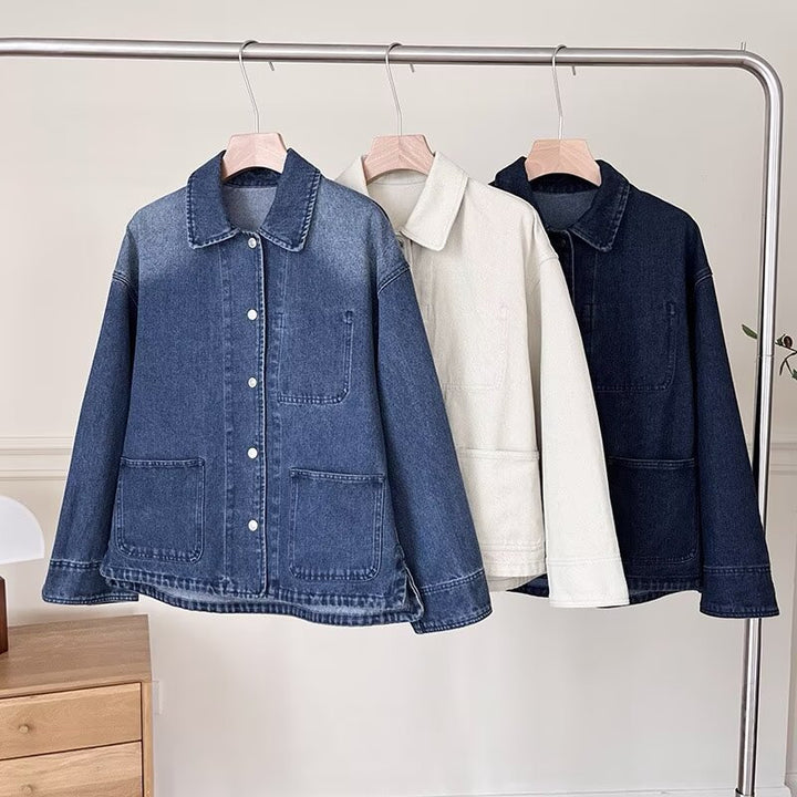Kvinnors avslappnad denimjacka med moderna fickor Mirla-Eva Jonsson