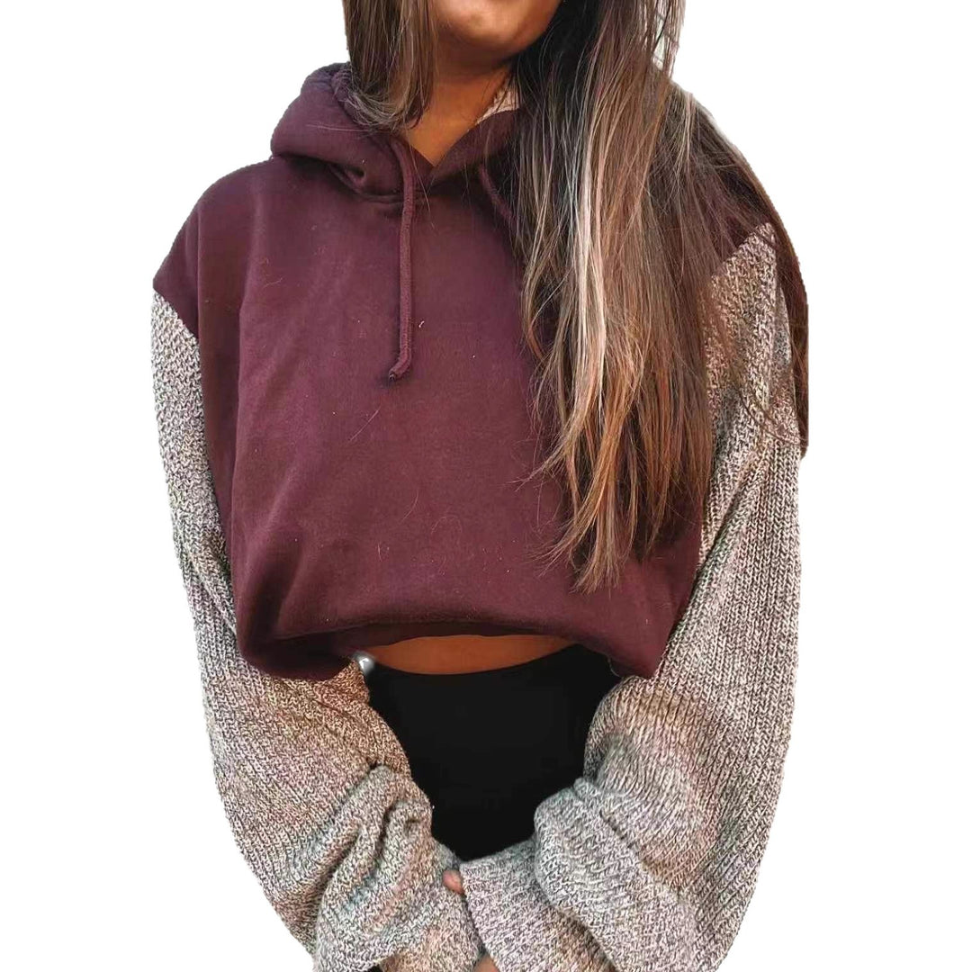 Kvinnors avslappnad hooded sweatshirt med texturerade ärmar Mirla-Eva Jonsson