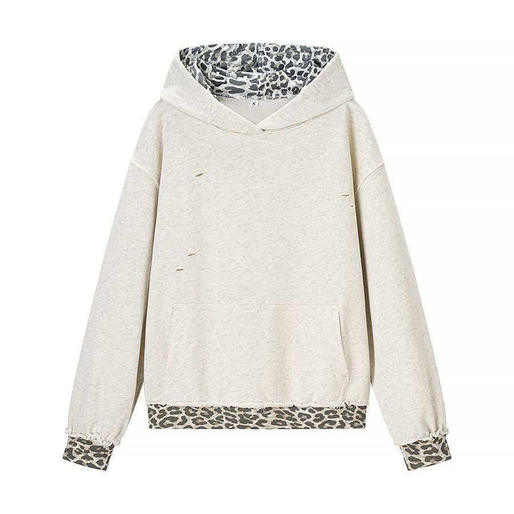 Kvinnors avslappnad hoodie med leopardfoder Mirla-Eva Jonsson