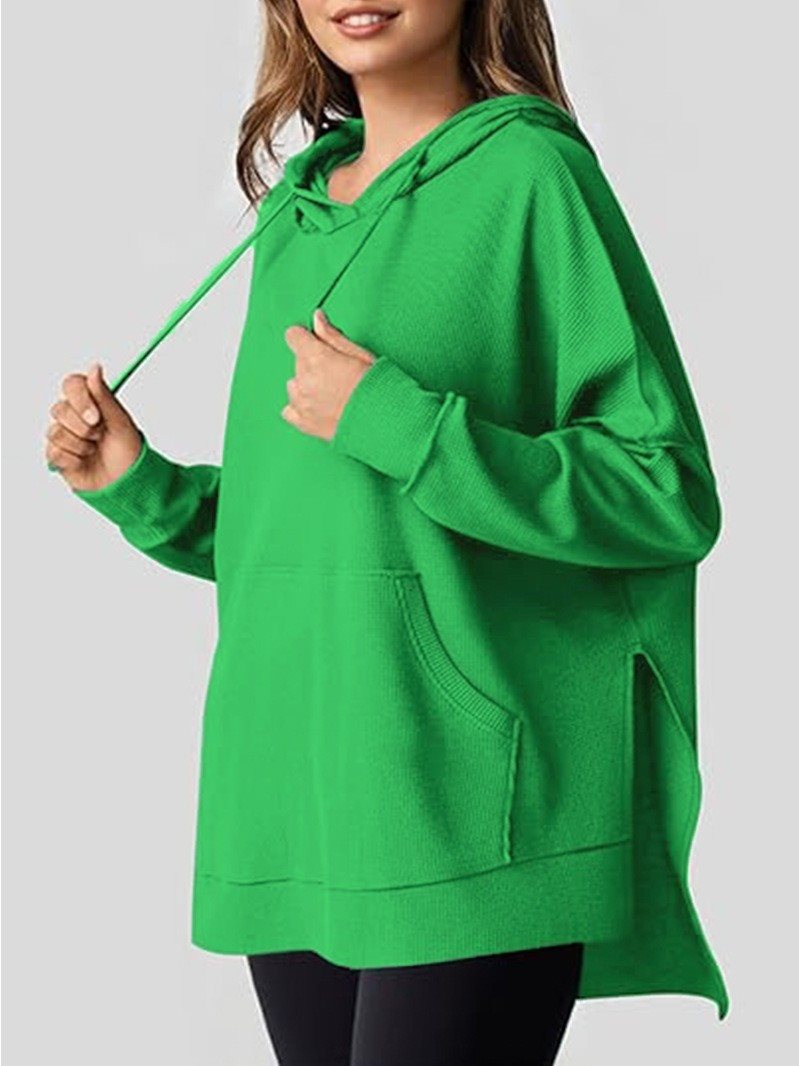 Kvinnors avslappnad hoodie med texturerad design och sänkta axlar Mirla-Eva Jonsson