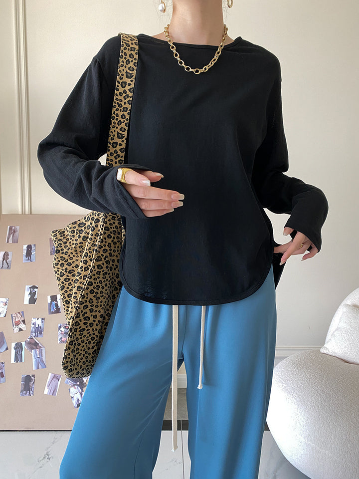 Kvinnors avslappnad långärmad topp i andningsbart material Mirla-Eva Jonsson