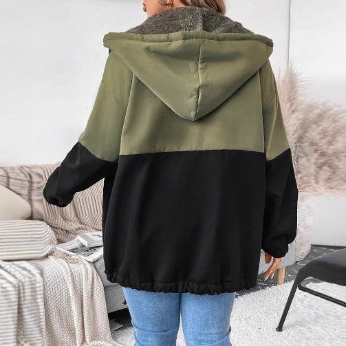 Kvinnors avslappnad övergångsjacka med dubbellager fleece och justerbar fåll Mirla-Eva Jonsson
