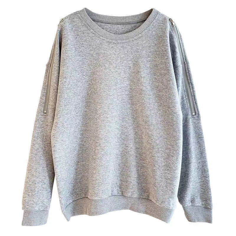 Kvinnors avslappnad oversize pullover med öppna axlar och modern design-Eva Jonsson